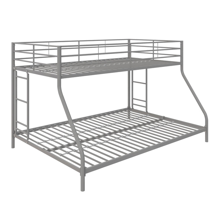 metal bunk beds twin over full - Silver - Twin-Over-Full