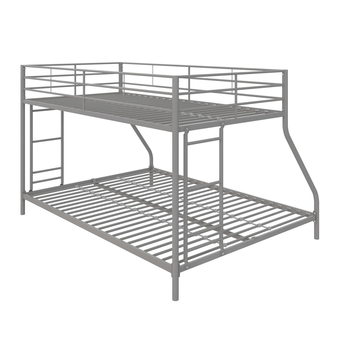 bunk beds twin over full metal - Silver - Twin-Over-Full