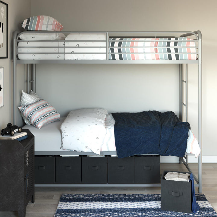 Twin bed with under storage solutions -  Silver 