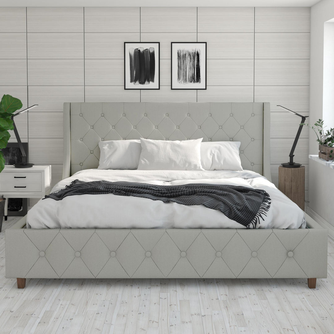 Mercer Upholstered Bed - Light Gray - King