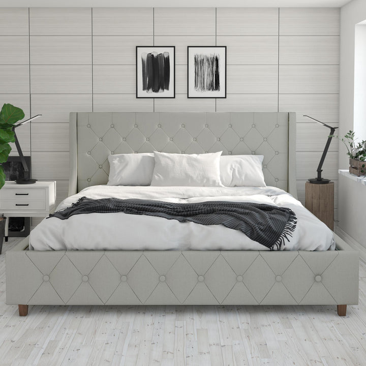 Mercer Upholstered Bed - Light Gray - King