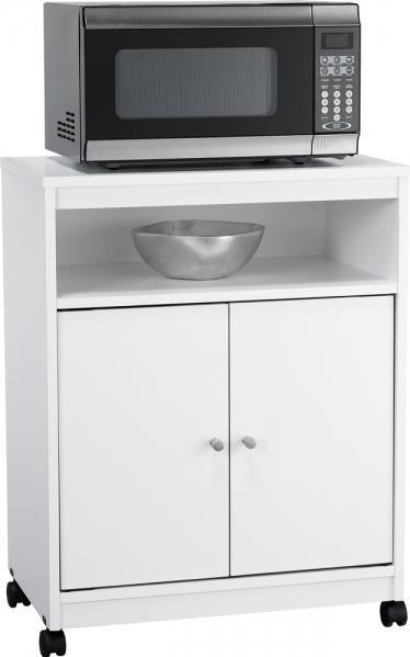 Utility Shelves Microwave Cart 2 Door Landry -  White