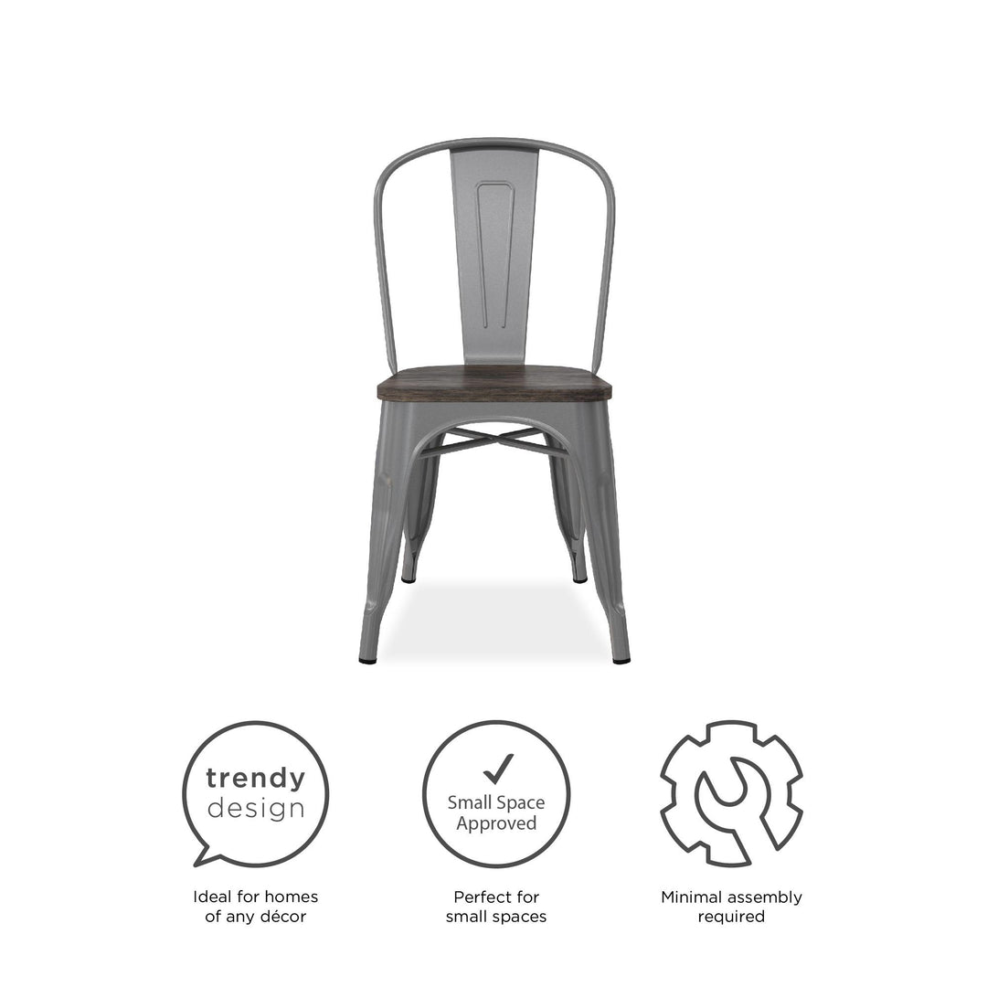 Fusion Metal Dining Chair for Home -  Silver