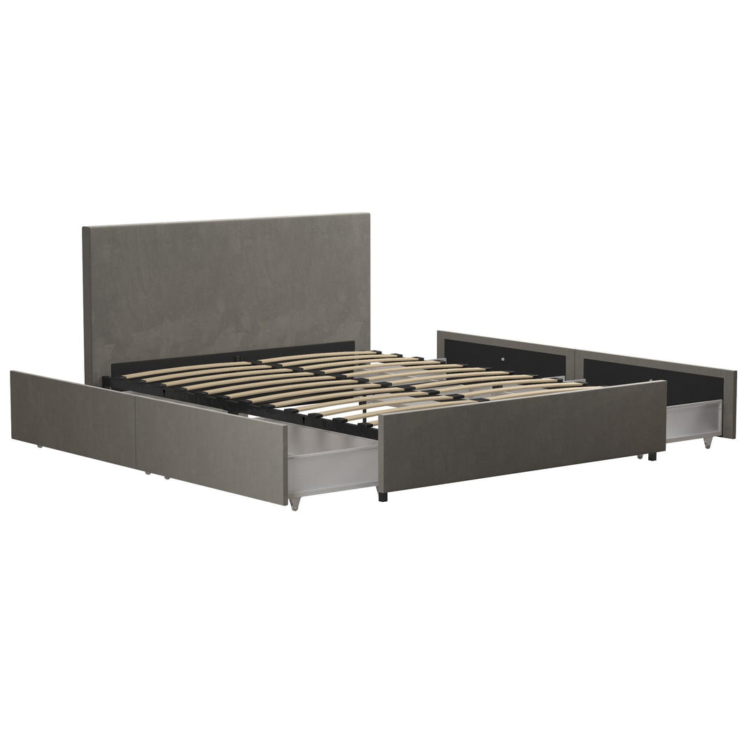 Kelly Upholstered Storage Bed -  Light Gray 