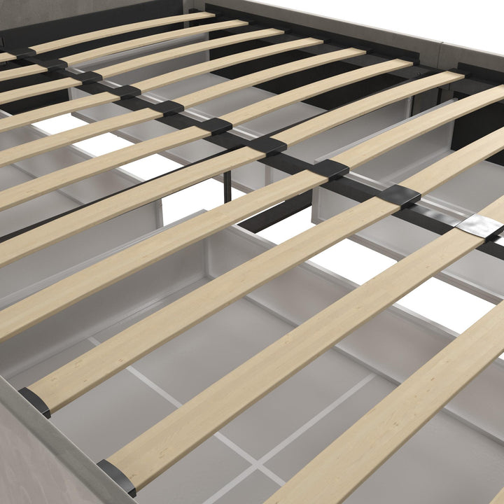 Storage Bed with 4 Drawers -  Light Gray 