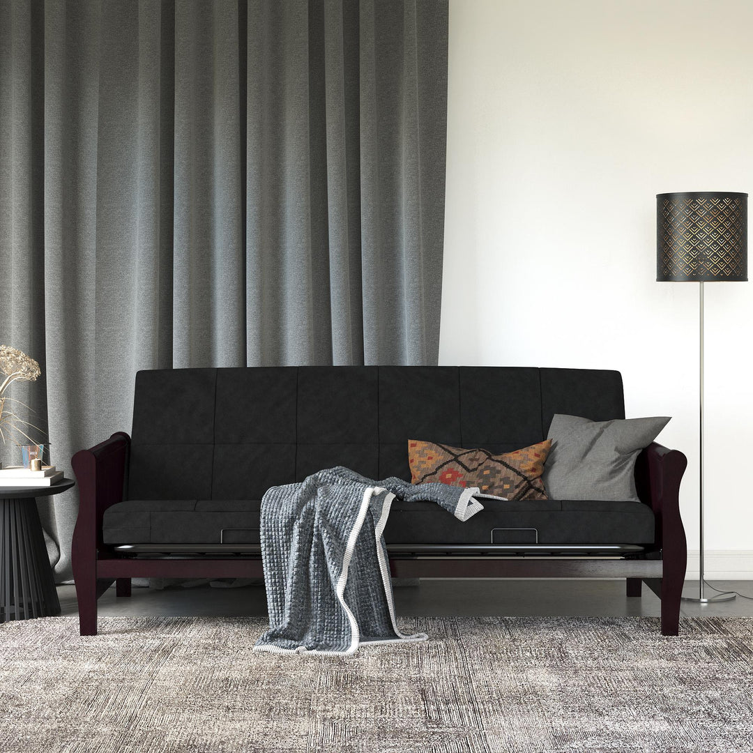 Willow 6 Inch Full Size Quilted Microfiber Futon Mattress - Black - Full