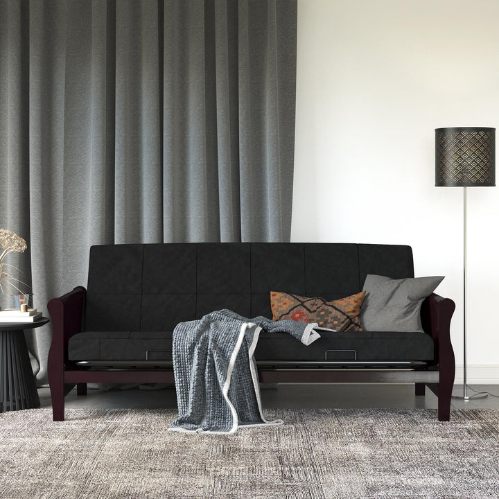 Willow 6 Inch Full Size Quilted Microfiber Futon Mattress - Black - Full