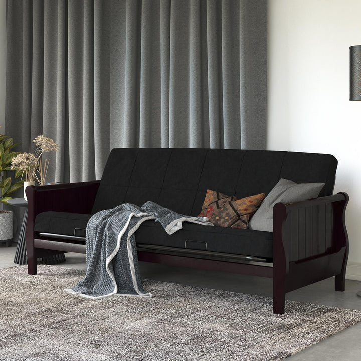 Willow 6 Inch Full Size Quilted Microfiber Futon Mattress - Black - Full