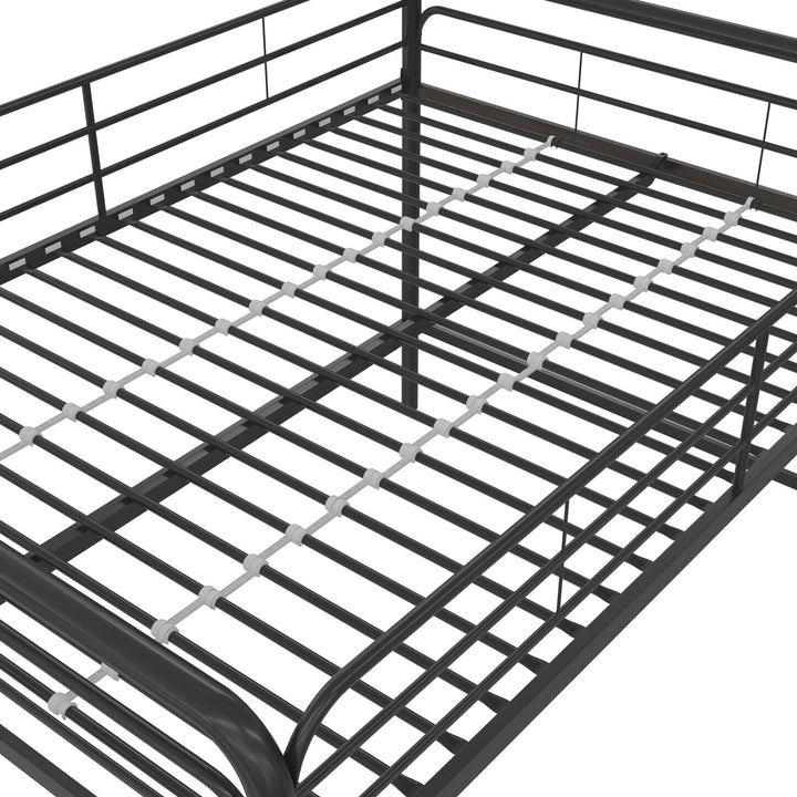 Stylish Jett Junior Full Metal Loft Bed -  Black  -  Full