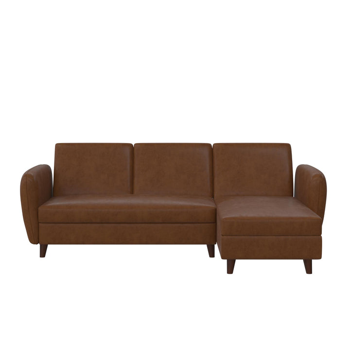 Perry Reversible Sectional Futon with Storage - Camel