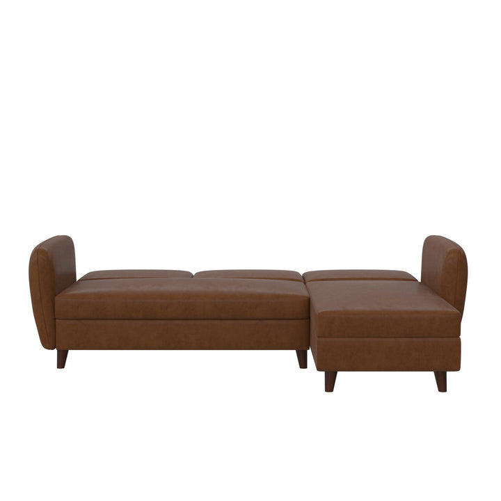 Perry Reversible Sectional Futon with Storage - Camel