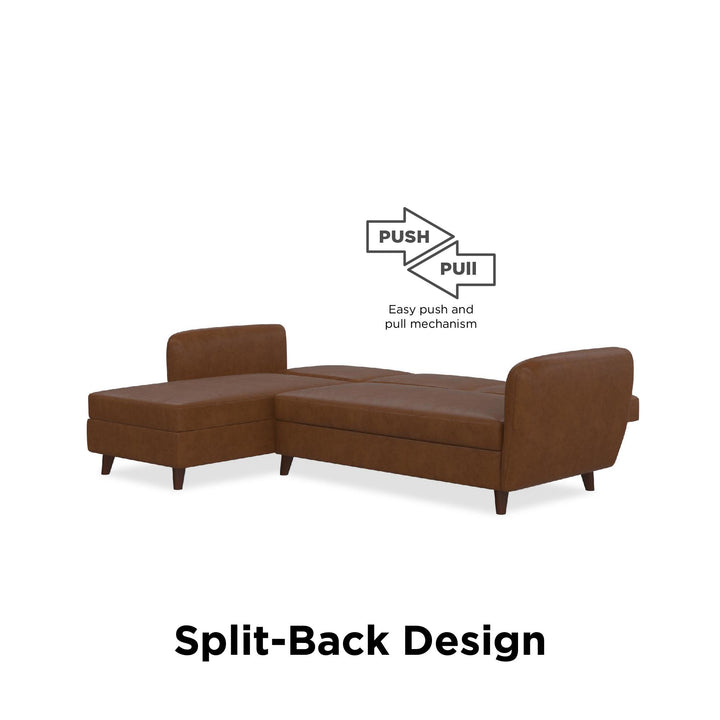 Perry Reversible Sectional Futon with Storage - Camel