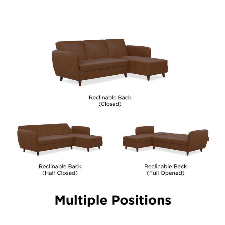 Perry Reversible Sectional Futon with Storage - Camel