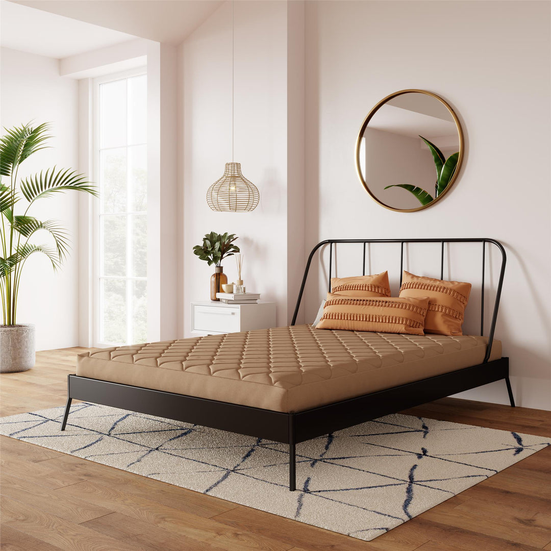 Dana 6 Inch Quilted Mattress with Removable Cover and Thermobonded Polyester Fill - Tan - Full