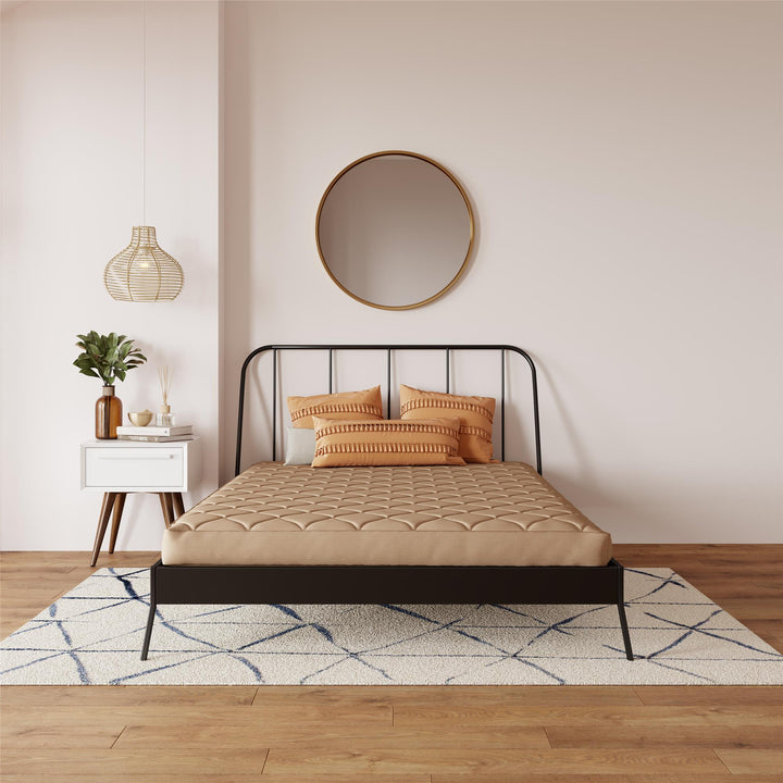 Dana 6 Inch Quilted Mattress with Removable Cover and Thermobonded Polyester Fill - Tan - Full