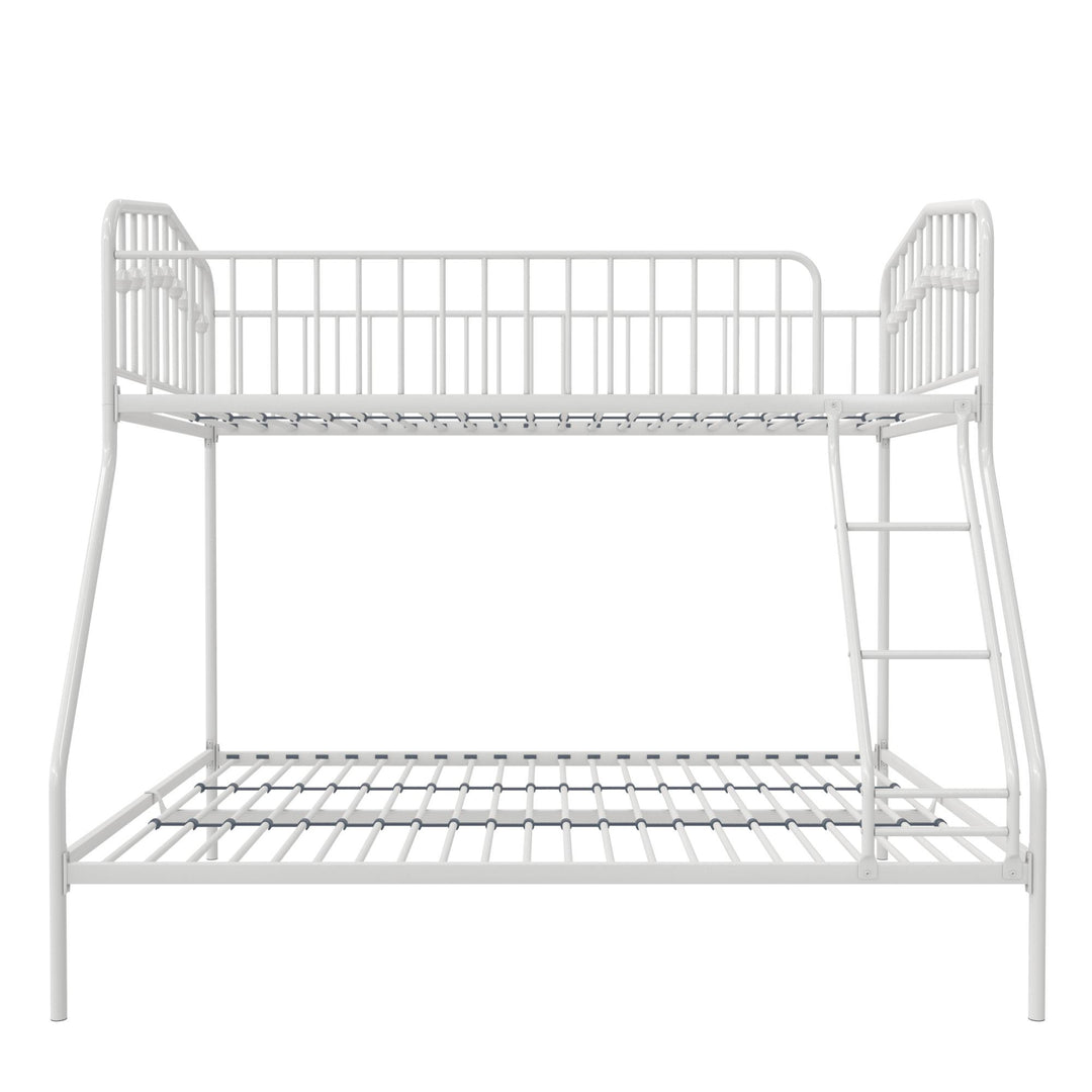 Bushwick Metal Bunk Bed with Secured Metal Slats and Integrated Ladder - White - Twin-Over-Full
