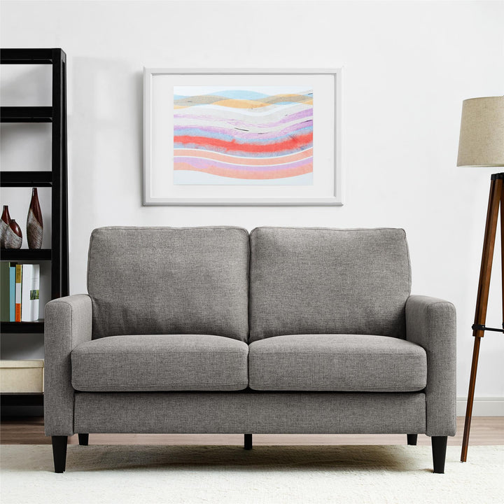 Kaci Linen Upholstered Loveseat Sofa - Gray