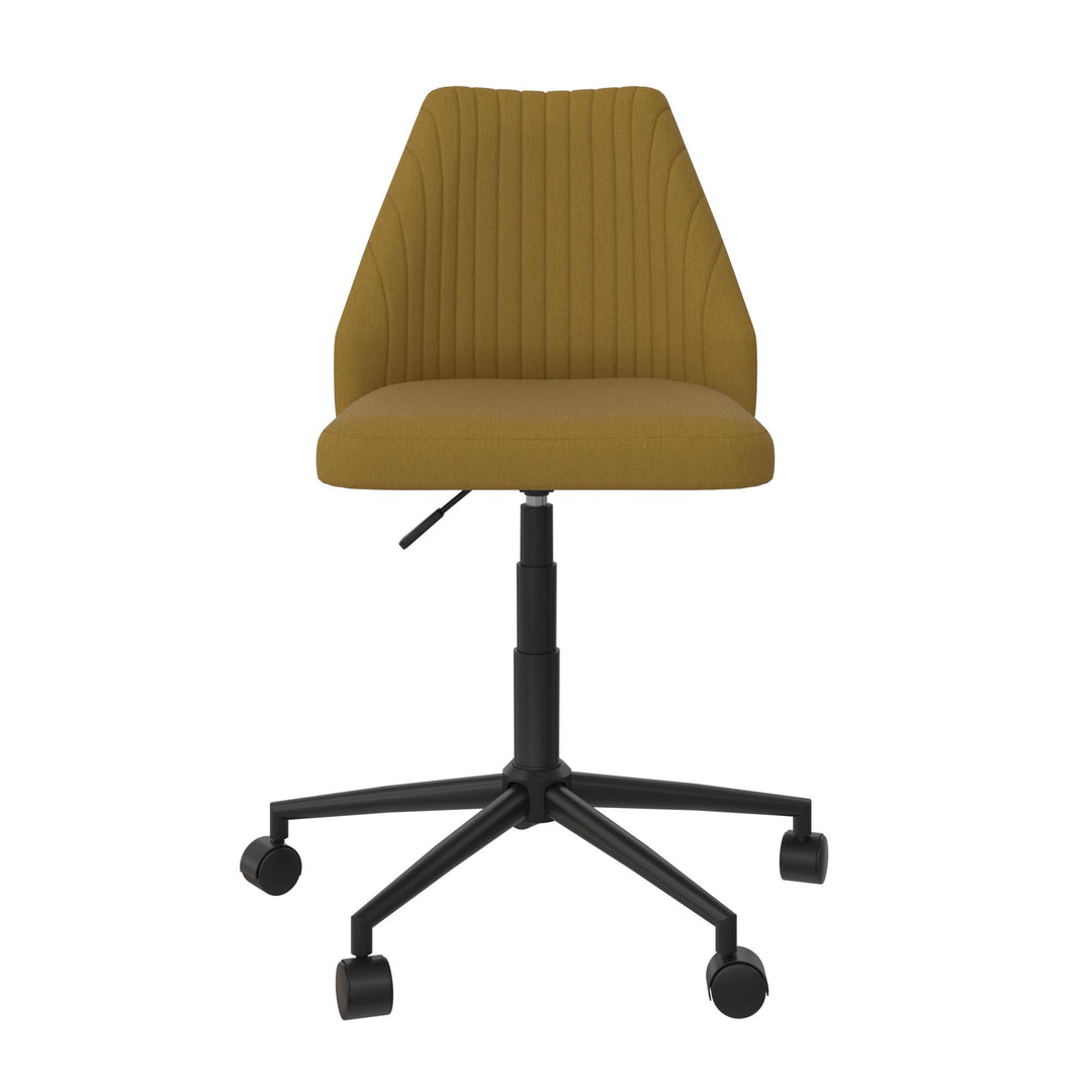 Chair with casters for offices -  Mustard