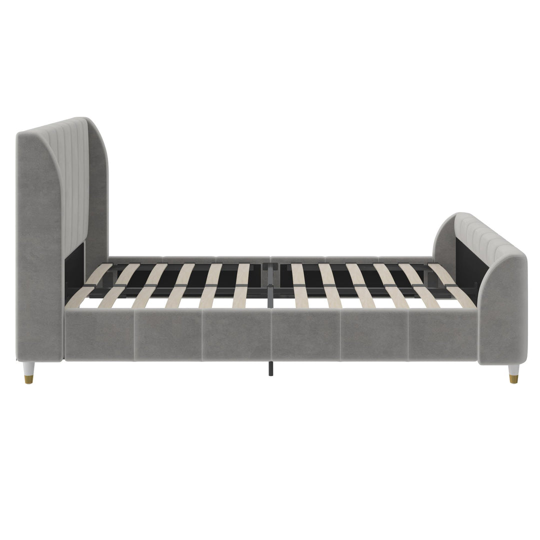 Channel Tufted Bed for Master Bedroom -  Gray  -  Full