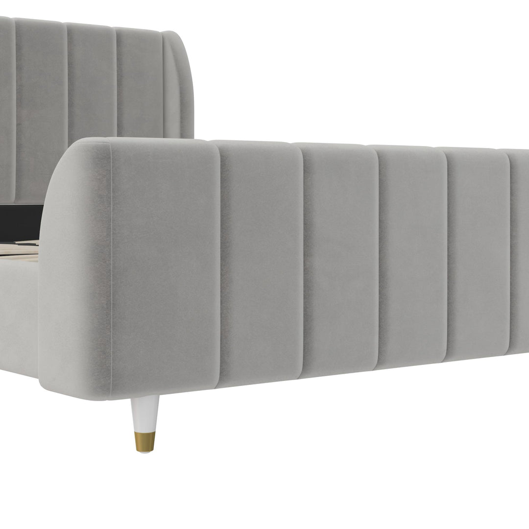 Elegant Valentina Upholstered Bed -  Gray  -  Full