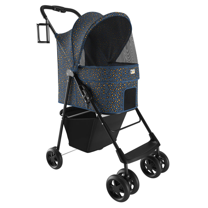 Durable materials used in Kaya pet stroller -  Blue Cheetah