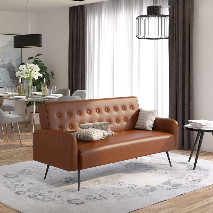 Stevie Futon - Camel Faux Leather