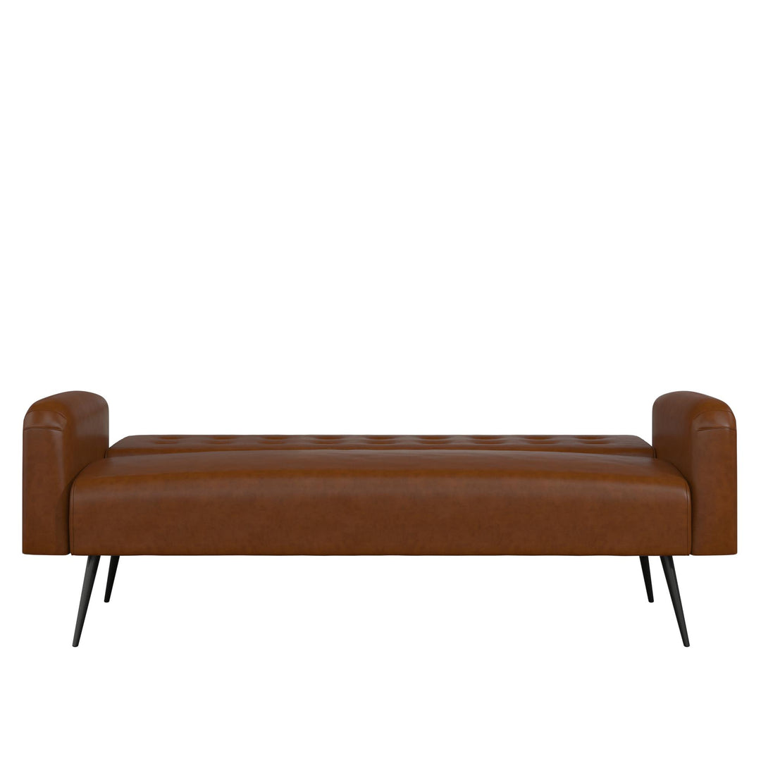 Stevie Futon - Camel Faux Leather
