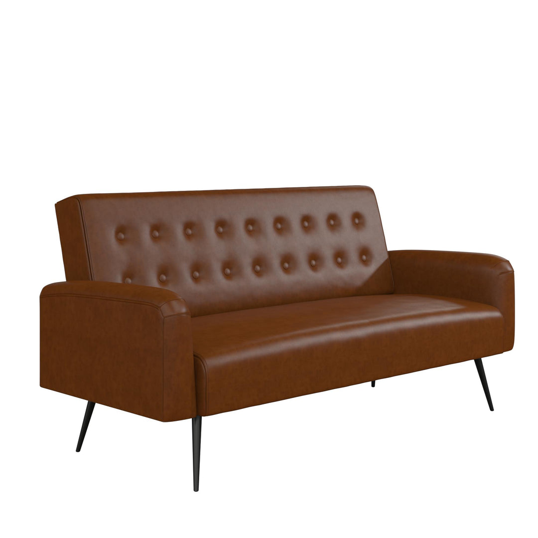 Stevie Futon - Camel Faux Leather