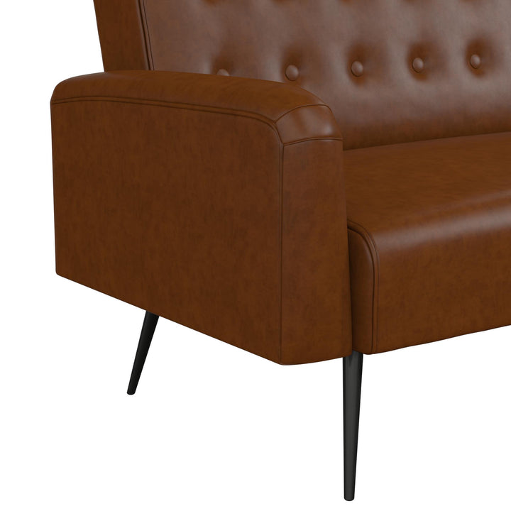 Stevie Futon - Camel Faux Leather