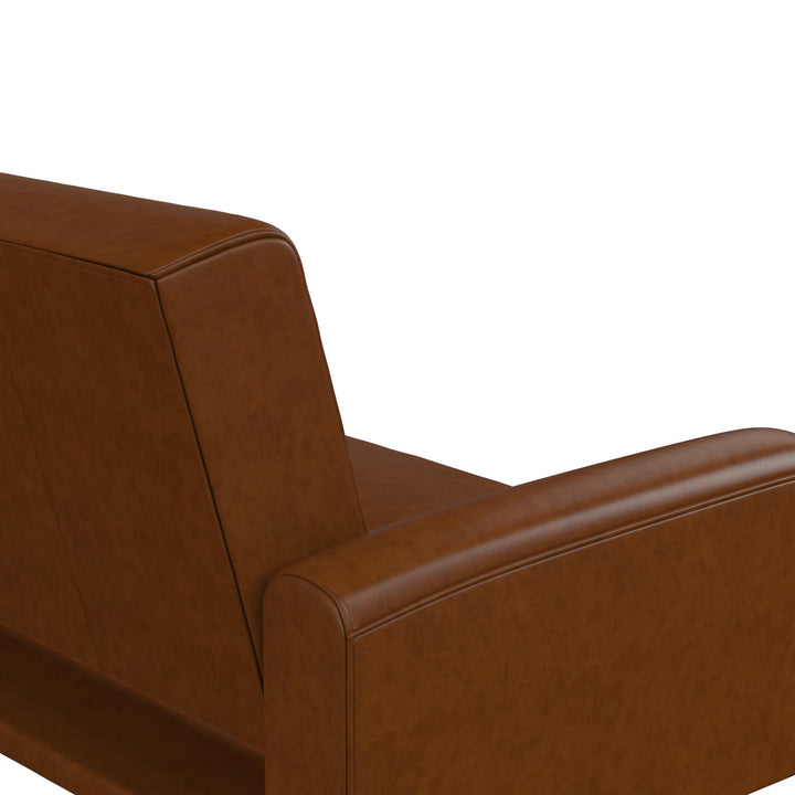 Stevie Futon - Camel Faux Leather