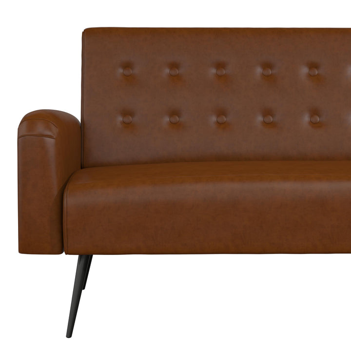 Stevie Futon - Camel Faux Leather