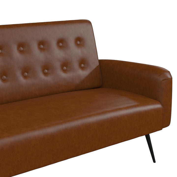 Stevie Futon - Camel Faux Leather