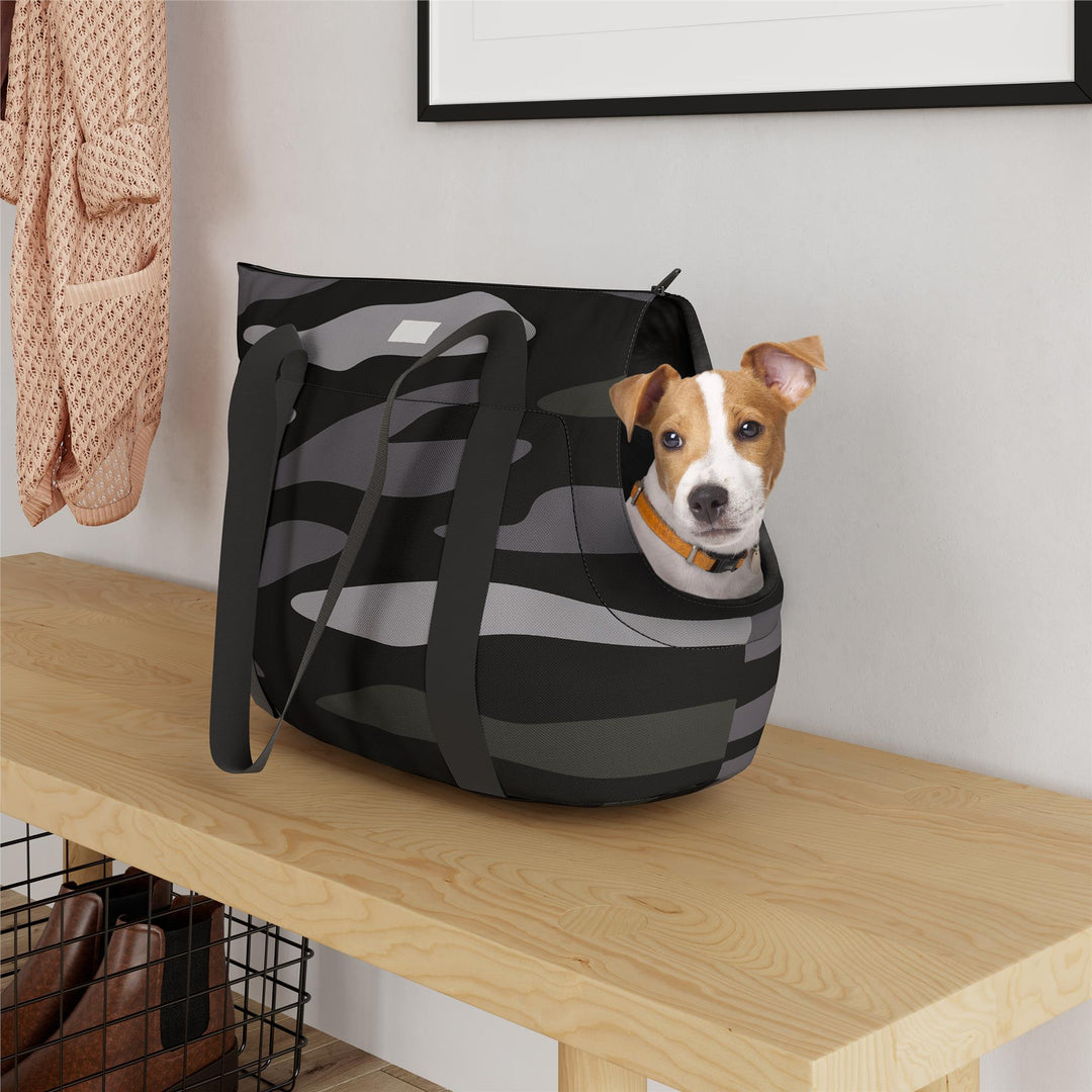 Reviews on Kaya pet bag with straps -  Black Camouflage
