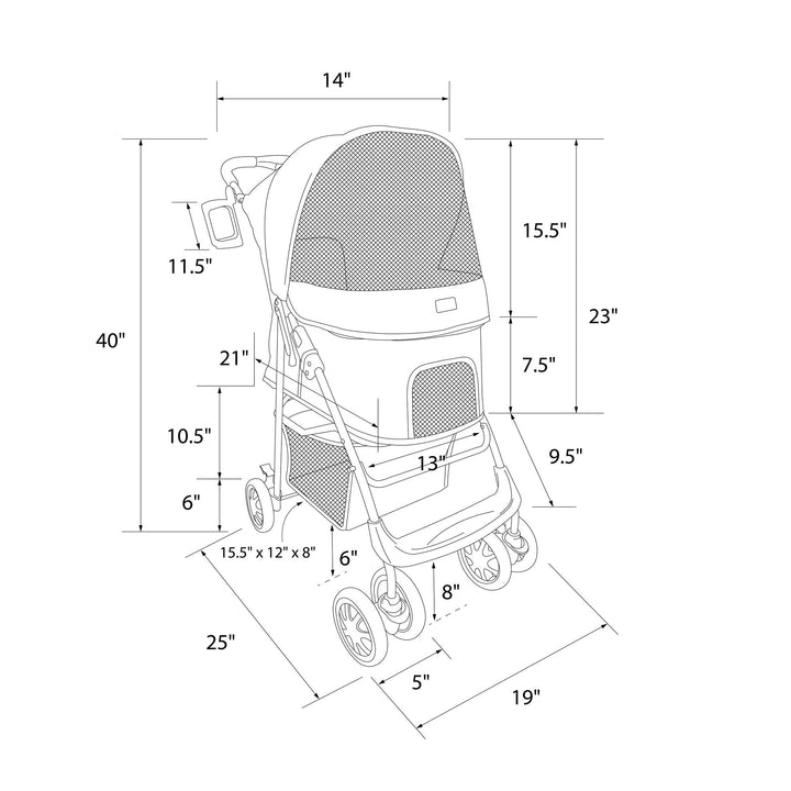 Comparison of pet strollers with foldable features -  Blue Cheetah