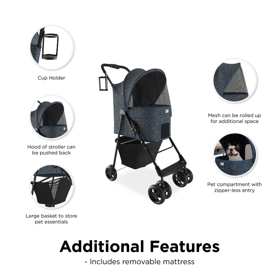 Advantages of foldable design in pet strollers -  Blue Cheetah