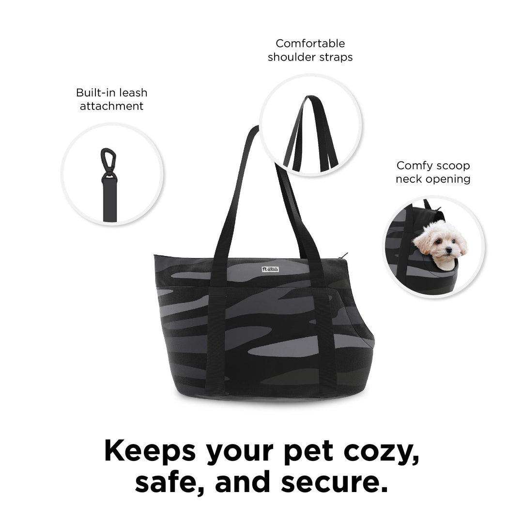 Ollie & Hutch Kaya Pet Carrier Bag, Black Camouflage