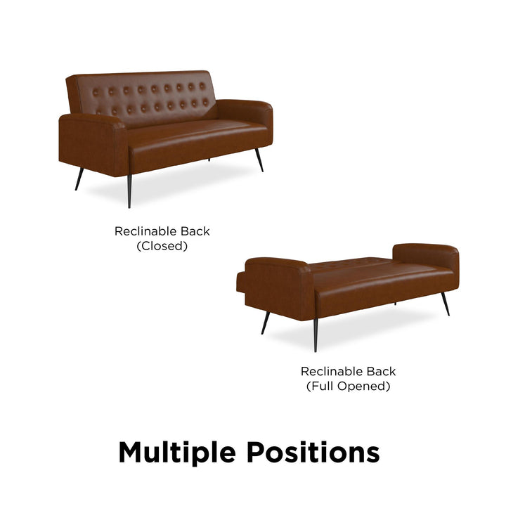 Stevie Futon - Camel Faux Leather