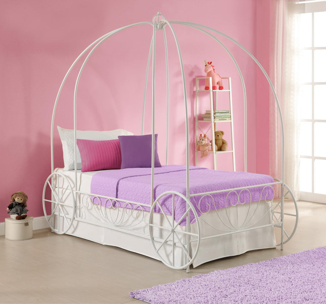 Whimsical Design Bed for Children -  White  -  Twin