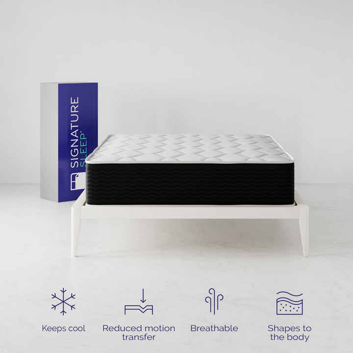 Vitality 13 Inch Encased Coil with Charcoal Infused Memory Foam Hybrid Mattress - White - Queen