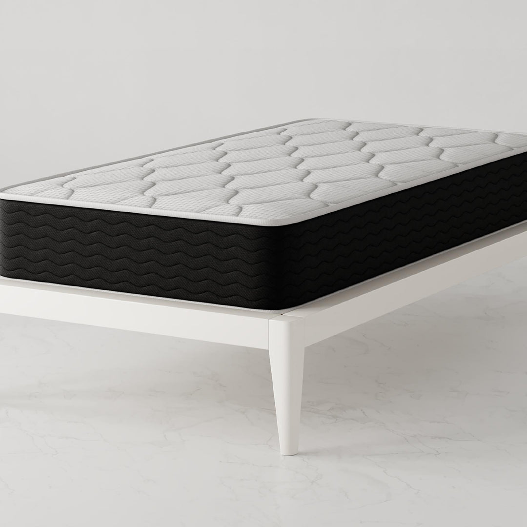 Vitality 10 Inch Encased Coil with Charcoal Infused Memory Foam Hybrid Mattress - White - Twin