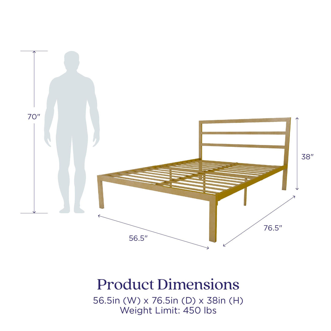 Liam Modern Platform Bed with Storage -  Gold  -  Full