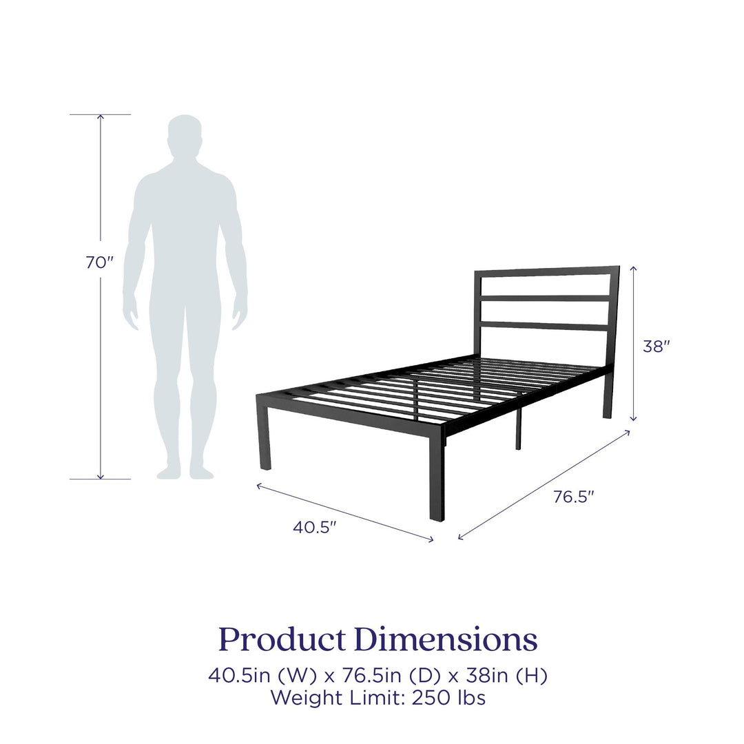 Liam Metal Bed with 12 Inch Storage -  Black  -  Twin