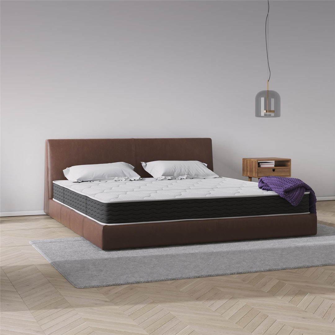 Vitality 8 Inch Encased Coil with Charcoal Infused Memory Foam Hybrid Mattress - White - King