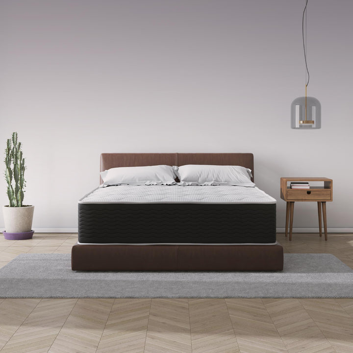 Vitality 13 Inch Encased Coil with Charcoal Infused Memory Foam Hybrid Mattress - White - Queen