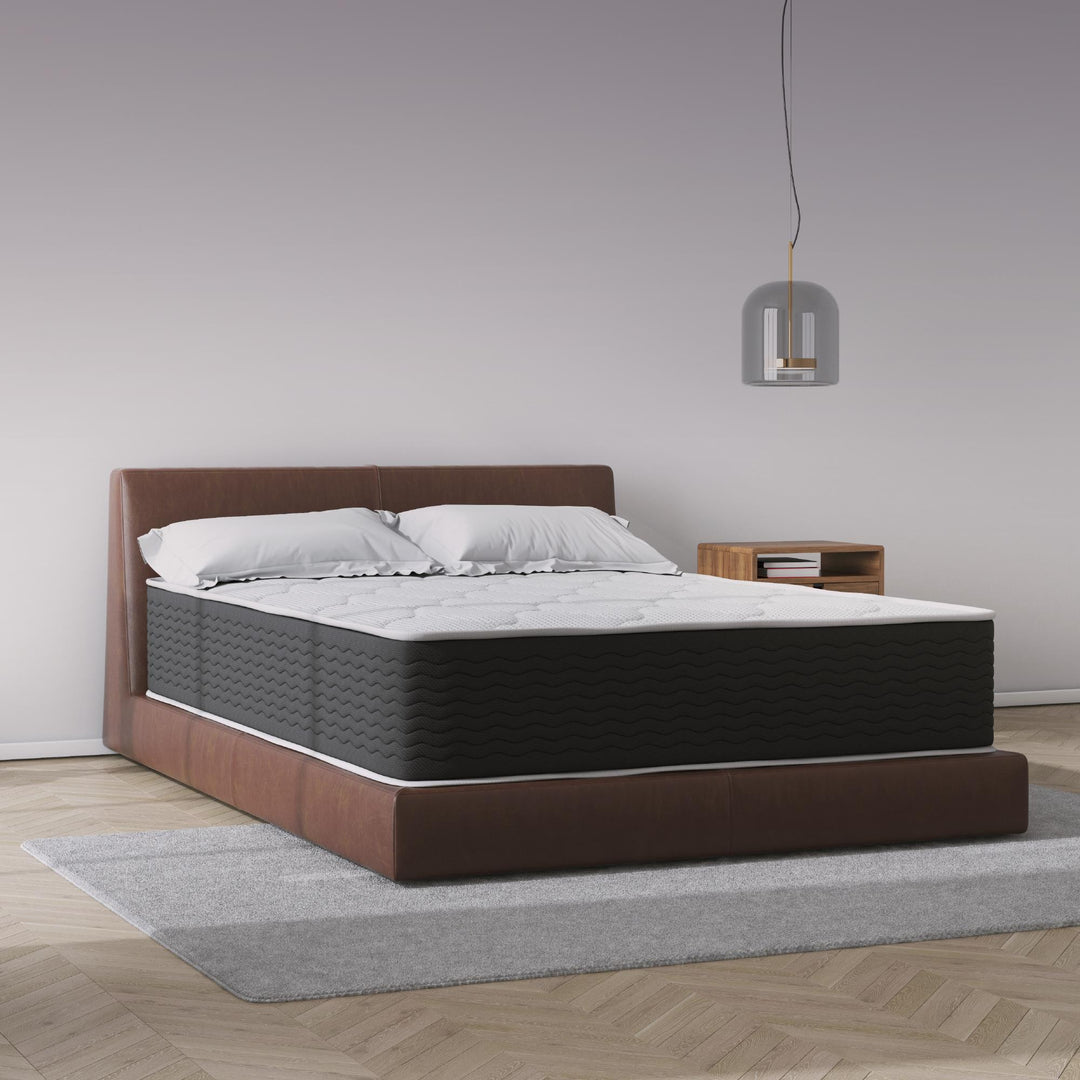 Vitality 13 Inch Encased Coil with Charcoal Infused Memory Foam Hybrid Mattress - White - Queen