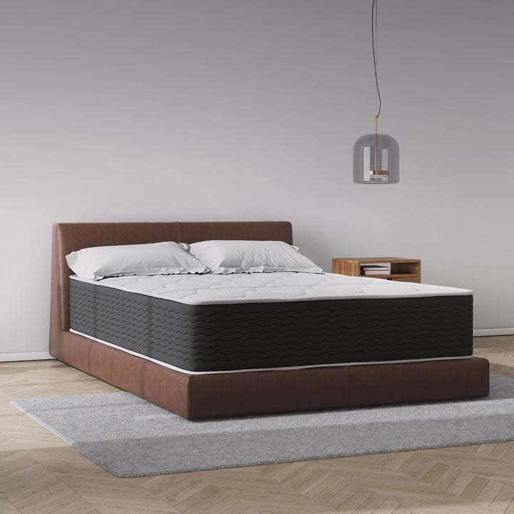 Vitality 13 Inch Encased Coil with Charcoal Infused Memory Foam Hybrid Mattress - White - Queen