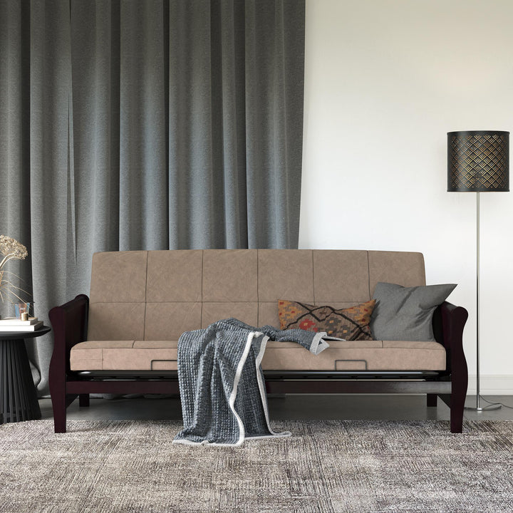 Willow 6 Inch Full Size Quilted Microfiber Futon Mattress - Tan - Full