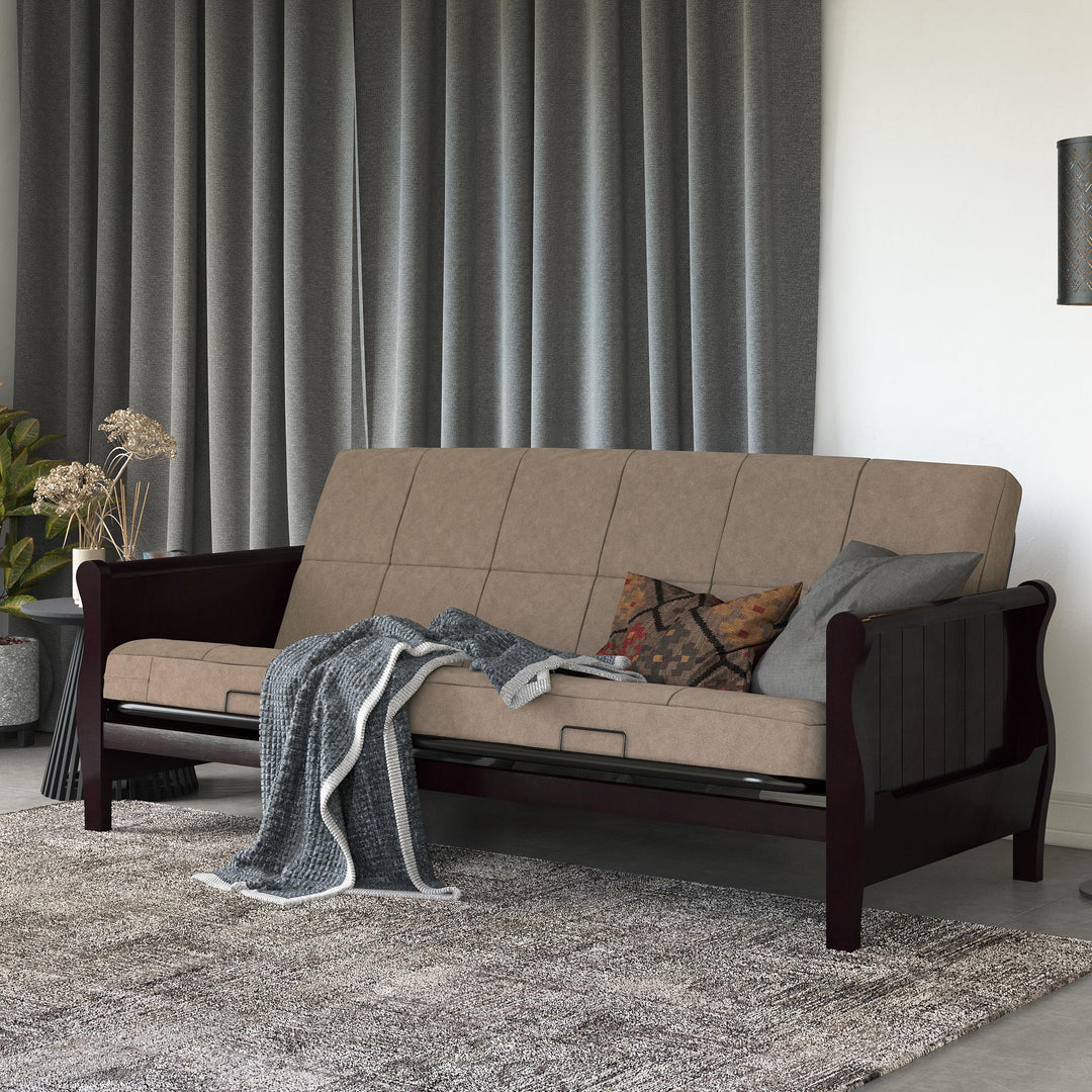 Willow 6 Inch Full Size Quilted Microfiber Futon Mattress - Tan - Full