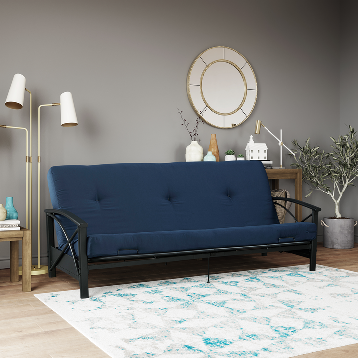 Caden 6 Inch Full Size Poly Filled Futon Mattress - Blue - Full