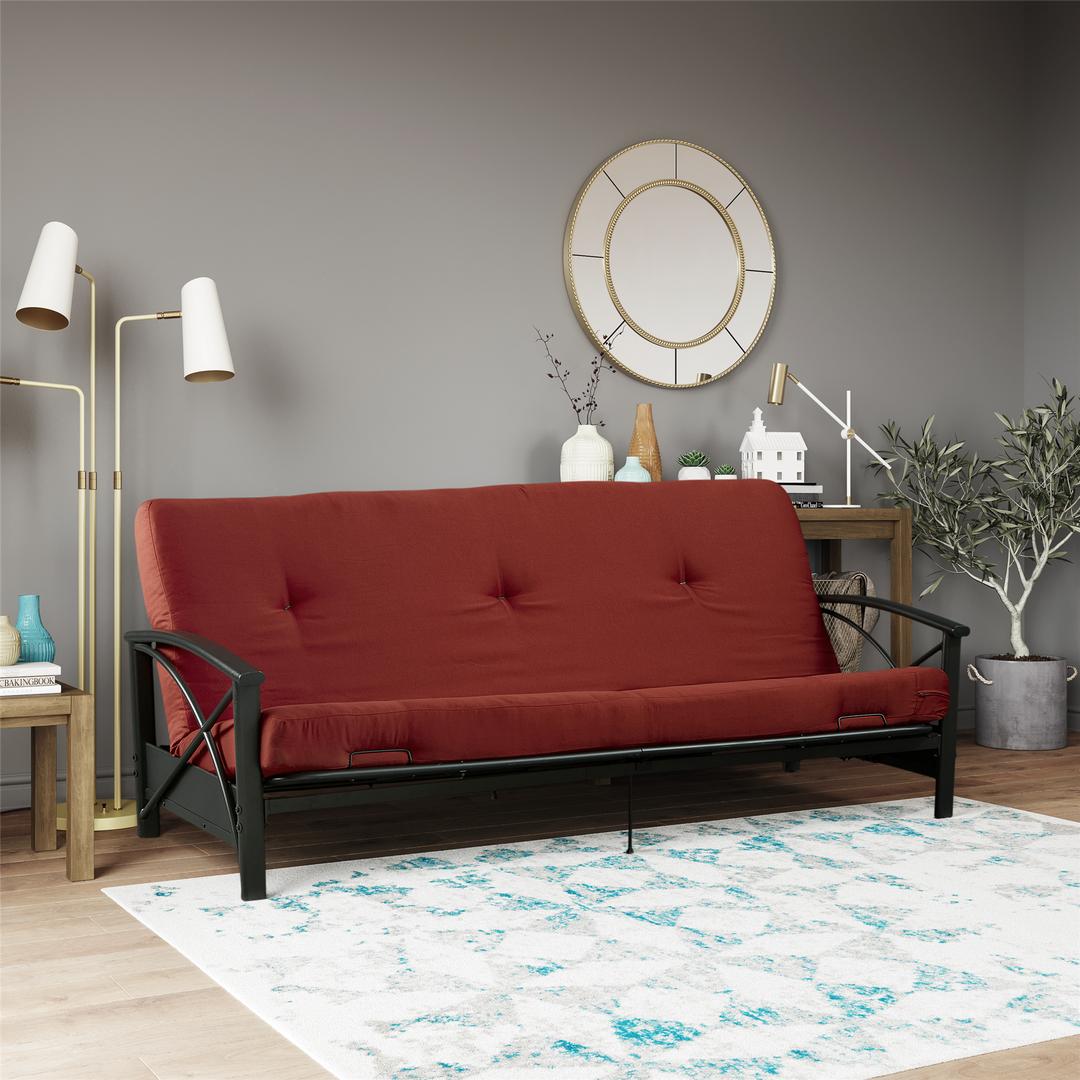 Caden 6 Inch Full Size Poly Filled Futon Mattress - Ruby Red - Full